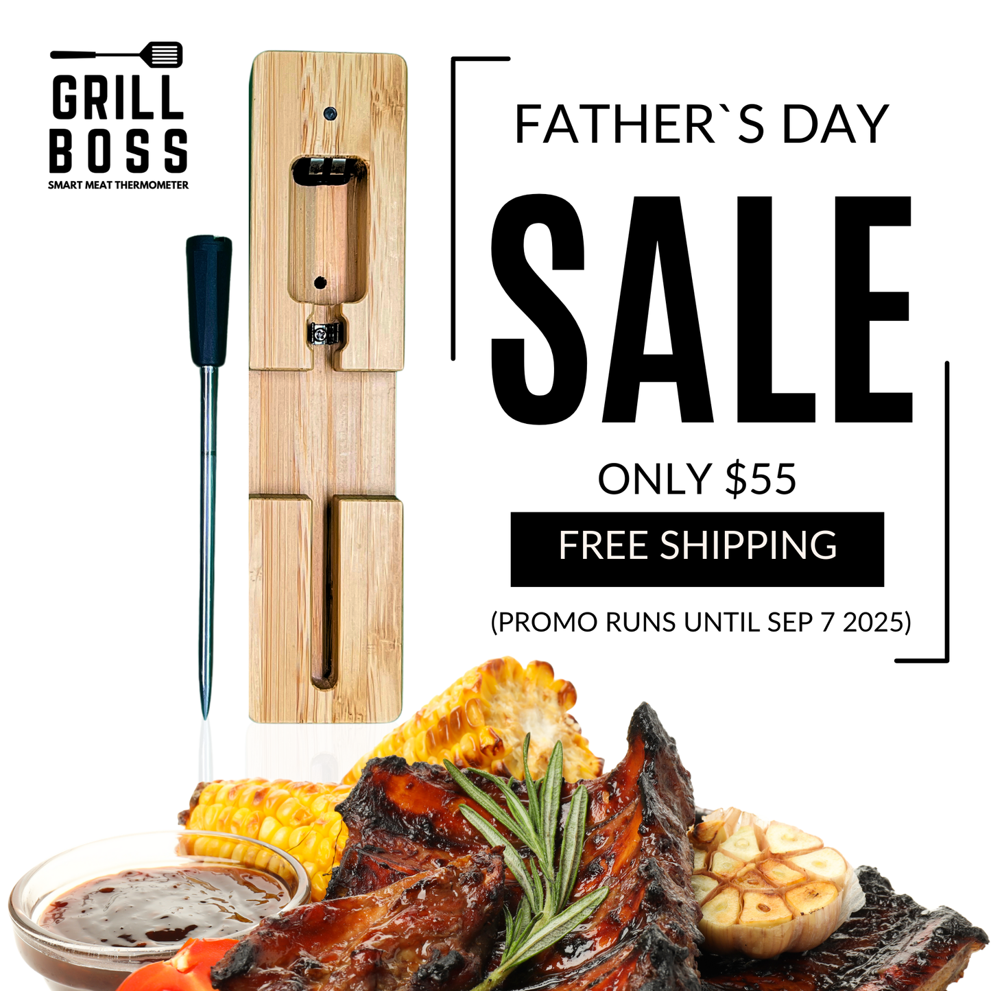 Grill Boss - Wireless Meat Probe (Father's Day BBQ Sale + FREE SHIPPING)