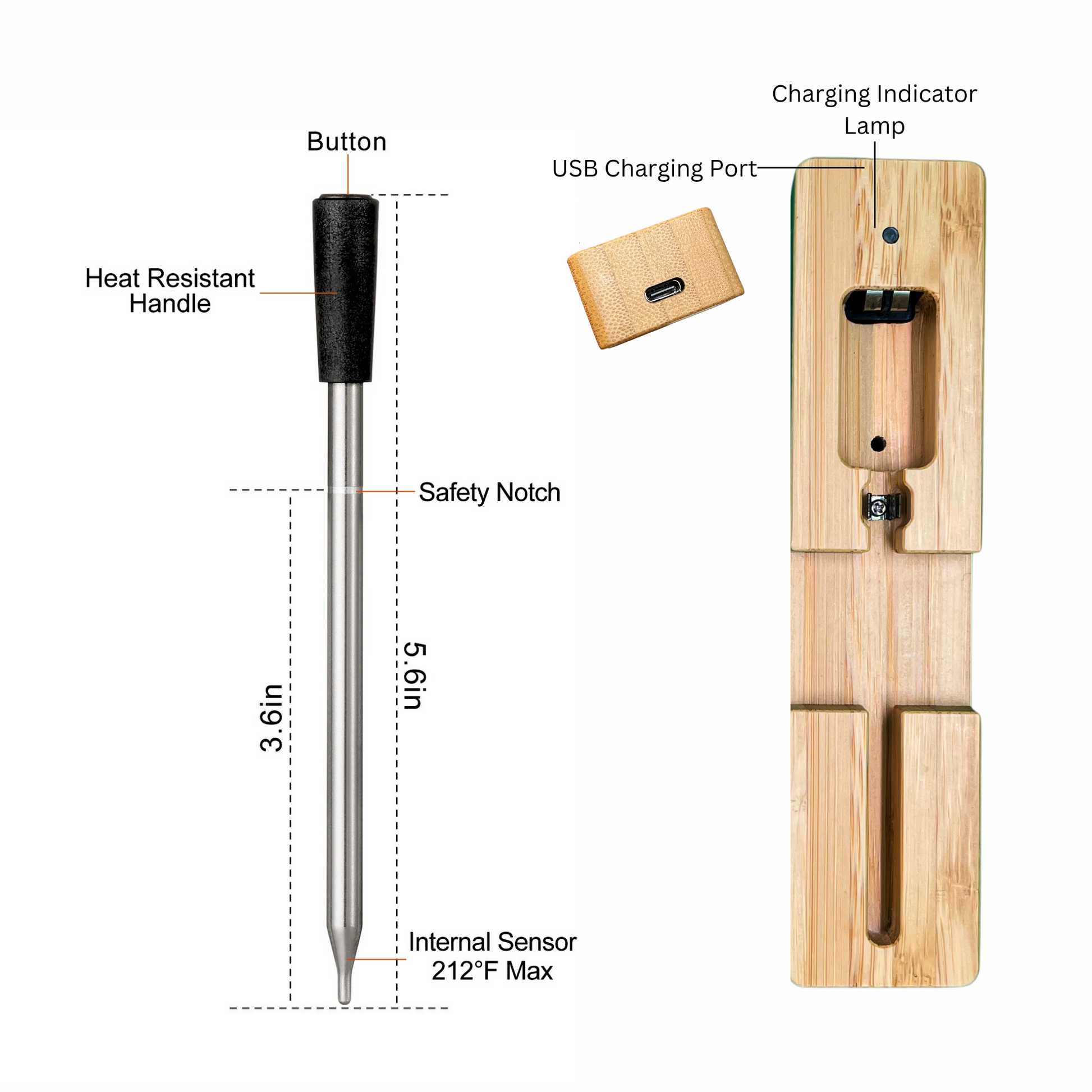 Parts of The Grill Boss Smart Thermometer